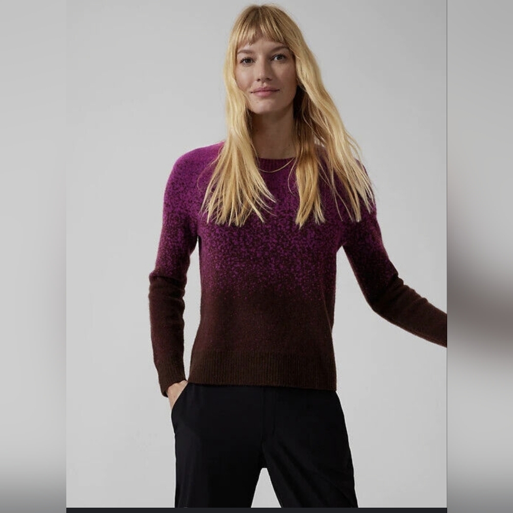 Athleta ombre hawthorn textured crew sweater large‎ bussines casual office basic